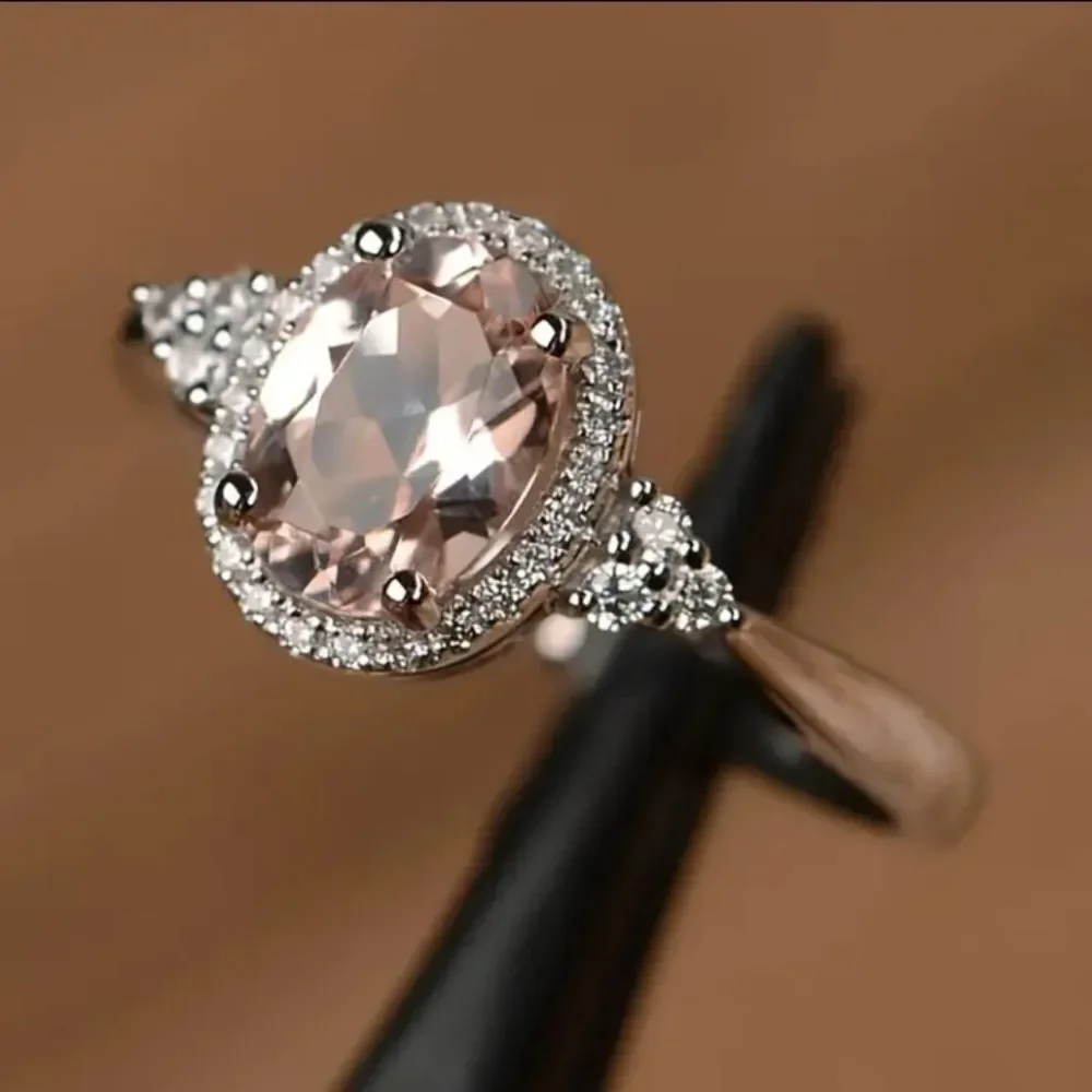 Ladies Elegant Champagne Lab Created  diamonds Ring sz 6